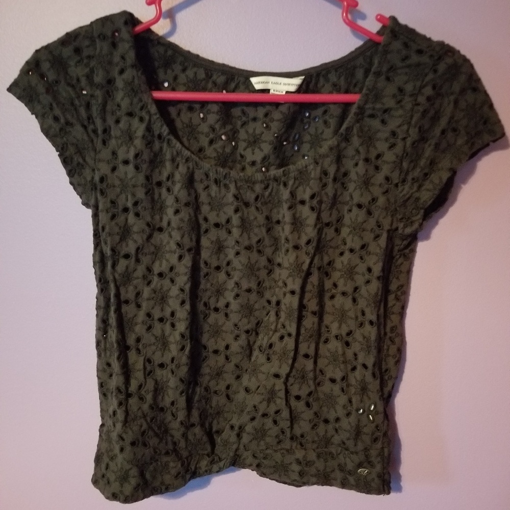 American eagle crop tee